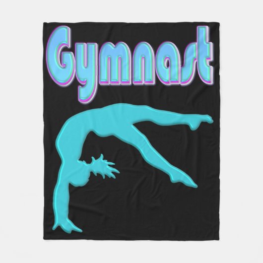 Gymnast Back Handspring Stap uit Blauwgroen Fleece Deken (Voorkant)