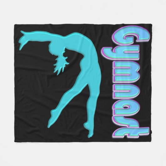 Gymnast Back Handspring Stap uit Blauwgroen Fleece Deken (Voorkant (Horizontaal))