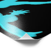 Gymnast Back Handspring Stap uit Blauwgroen Foto Afdruk (Hoek)