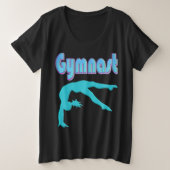 Gymnast Back Handspring Stap uit Blauwgroen Grote Maat T-shirt (Design voorkant)