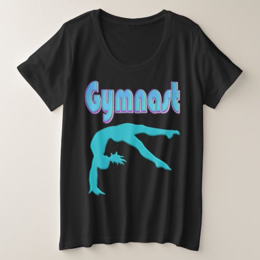 Gymnast Back Handspring Stap uit Blauwgroen Grote Maat T-shirt (Design voorkant)