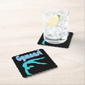 Gymnast Back Handspring Stap uit Blauwgroen Kartonnen Onderzetters (Insitu)