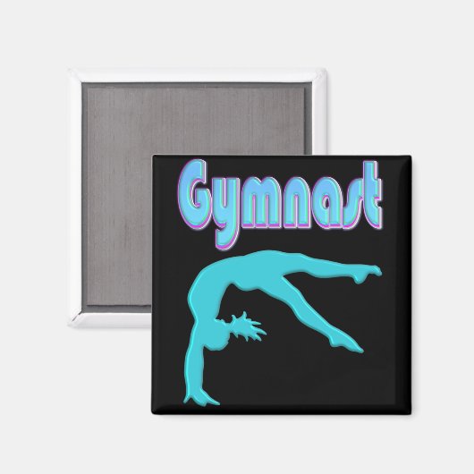 Gymnast Back Handspring Stap uit Blauwgroen Magneet (Voorkant / Achterkant)