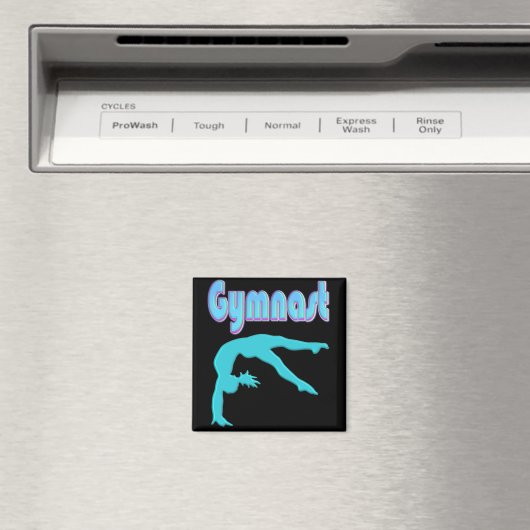 Gymnast Back Handspring Stap uit Blauwgroen Magneet (Insitu (Vaatwasser))