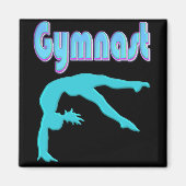 Gymnast Back Handspring Stap uit Blauwgroen Magneet (Voorkant)