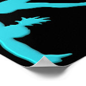 Gymnast Back Handspring Stap uit Blauwgroen Poster (Hoek)