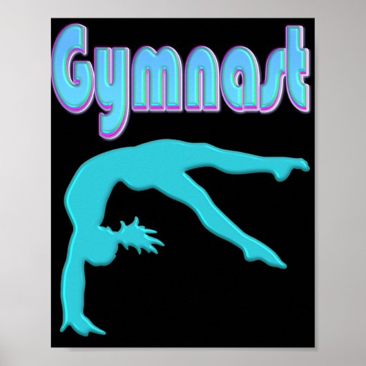 Gymnast Back Handspring Stap uit Blauwgroen Poster (Voorkant)