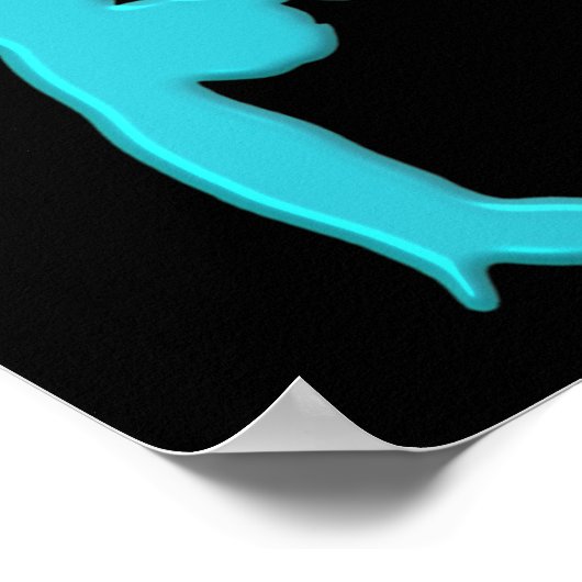 Gymnast Back Handspring Stap uit Blauwgroen Poster (Hoek)