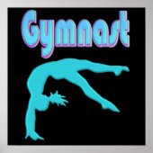 Gymnast Back Handspring Stap uit Blauwgroen Poster (Voorkant)