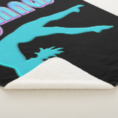 Gymnast Back Handspring Stap uit Blauwgroen Sherpa Deken (3/4)