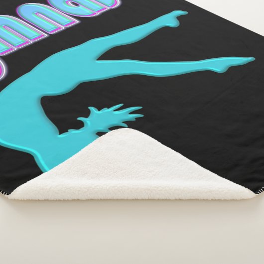 Gymnast Back Handspring Stap uit Blauwgroen Sherpa Deken (3/4)
