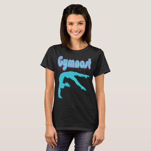 Gymnast Back Handspring Stap uit Blauwgroen T-shirt (Voorkant volledig)