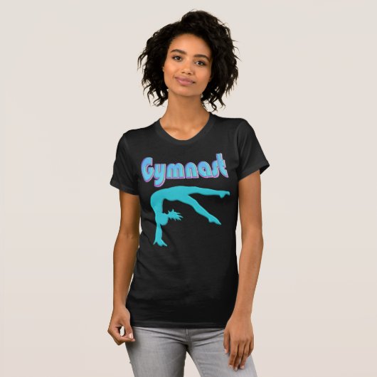 Gymnast Back Handspring Stap uit Blauwgroen T-shirt (Voorkant volledig)
