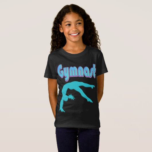 Gymnast Back Handspring Stap uit Blauwgroen T-shirt (Voorkant volledig)