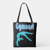 Gymnast Back Handspring Stap uit Blauwgroen Tote Bag (Achterkant)