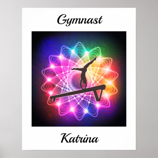 Gymnast Balance Beam Persoonlijke gymnastiek Poster (Voorkant)