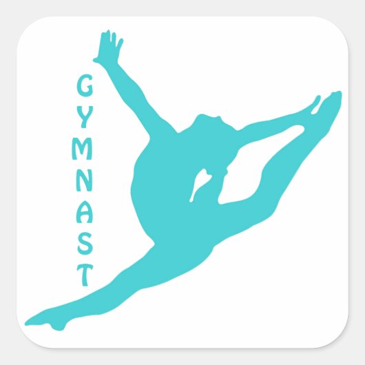 Gymnast Blauwgroen Sticker (Voorkant)