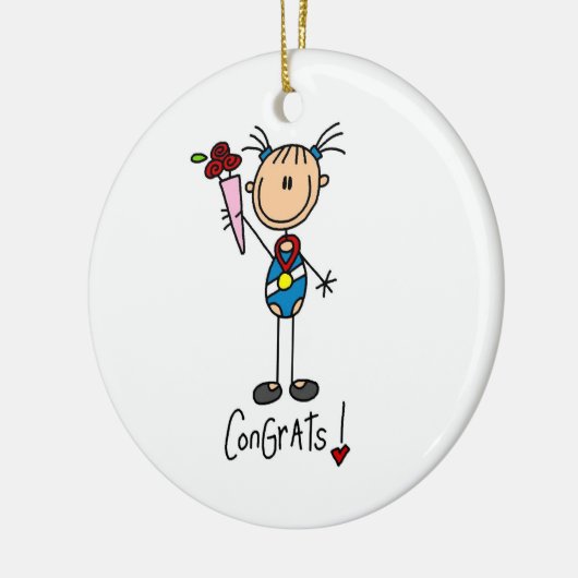 Gymnast Champion Keramisch Ornament (Links)