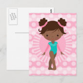 Gymnast - Cute Gymnastics African American Briefkaart (Voorkant / Achterkant)