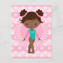Gymnast - Cute Gymnastics African American Briefkaart