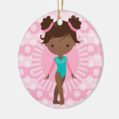 Gymnast - Cute Gymnastics African American Keramisch Ornament (Links)