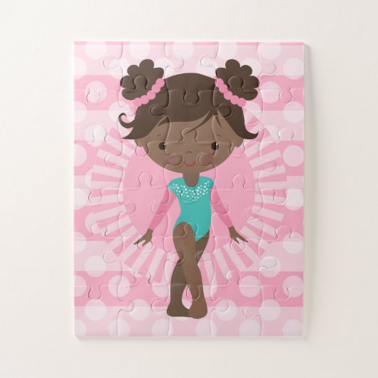 Gymnast - Cute Gymnastics African American Legpuzzel (Verticaal)