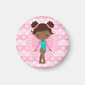 Gymnast - Cute Gymnastics African American Magneet (Voorkant)