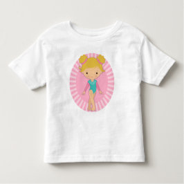 Gymnast - Cute Gymnastics Pink Aqua Blonde A Kinder Shirts