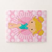 Gymnast - Cute Gymnastics Pink Aqua Blonde Legpuzzel (Horizontaal)
