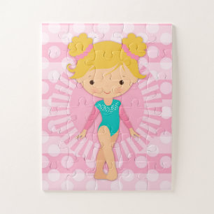Gymnast - Cute Gymnastics Pink Aqua Blonde Legpuzzel