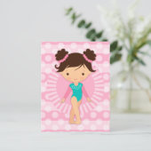 Gymnast - Cute Gymnastics Pink Turquoise Briefkaart (Staand voorkant)