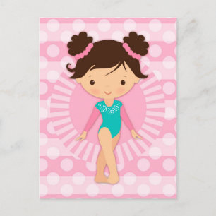 Gymnast - Cute Gymnastics Pink Turquoise Briefkaart