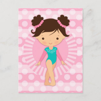 Gymnast - Cute Gymnastics Pink Turquoise Briefkaart