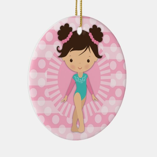Gymnast - Cute Gymnastics Pink Turquoise Keramisch Ornament (Rechts)