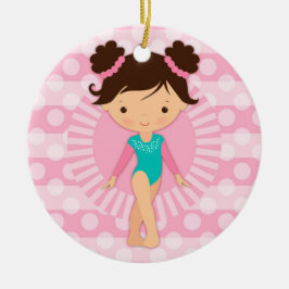 Gymnast - Cute Gymnastics Pink Turquoise Keramisch Ornament