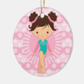 Gymnast - Cute Gymnastics Pink Turquoise Keramisch Ornament (Links)