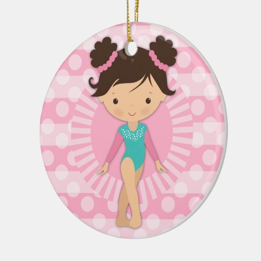 Gymnast - Cute Gymnastics Pink Turquoise Keramisch Ornament (Links)