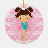 Gymnast - Cute Gymnastics Pink Turquoise Keramisch Ornament (Achterkant)