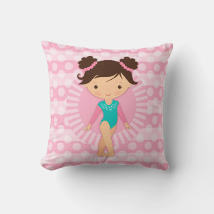 Gymnast - Cute Gymnastics Pink Turquoise Kussen