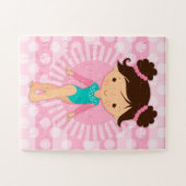 Gymnast - Cute Gymnastics Pink Turquoise Legpuzzel (Horizontaal)