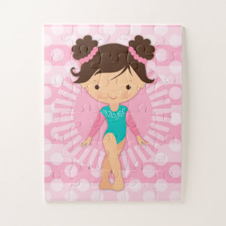 Gymnast - Cute Gymnastics Pink Turquoise Legpuzzel