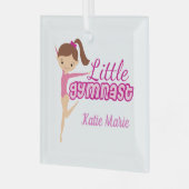 Gymnast Cute Personalized Girls Gymnastiek Glas Ornament (Voorkant links)