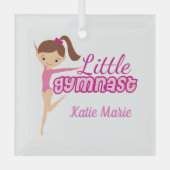 Gymnast Cute Personalized Girls Gymnastiek Glas Ornament (Voorkant)