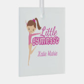 Gymnast Cute Personalized Girls Gymnastiek Glas Ornament (Voorkant Rechts)