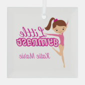 Gymnast Cute Personalized Girls Gymnastiek Glas Ornament (Achterkant)