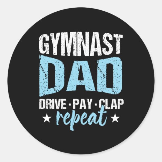 Gymnast Dad Gymnast Athletic Sports Father Gift Ronde Sticker (Voorkant)