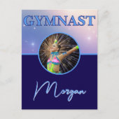 Gymnast Deep Royal Custom Foto en Naam Briefkaart (Voorkant)