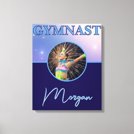 Gymnast Deep Royal Custom Foto en Naam Canvas Afdruk (Voorkant)