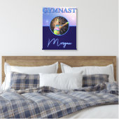 Gymnast Deep Royal Custom Foto en Naam Canvas Afdruk (Insitu (Slaapkamer))