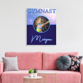 Gymnast Deep Royal Custom Foto en Naam Canvas Afdruk (Insitu (Woonkamer))